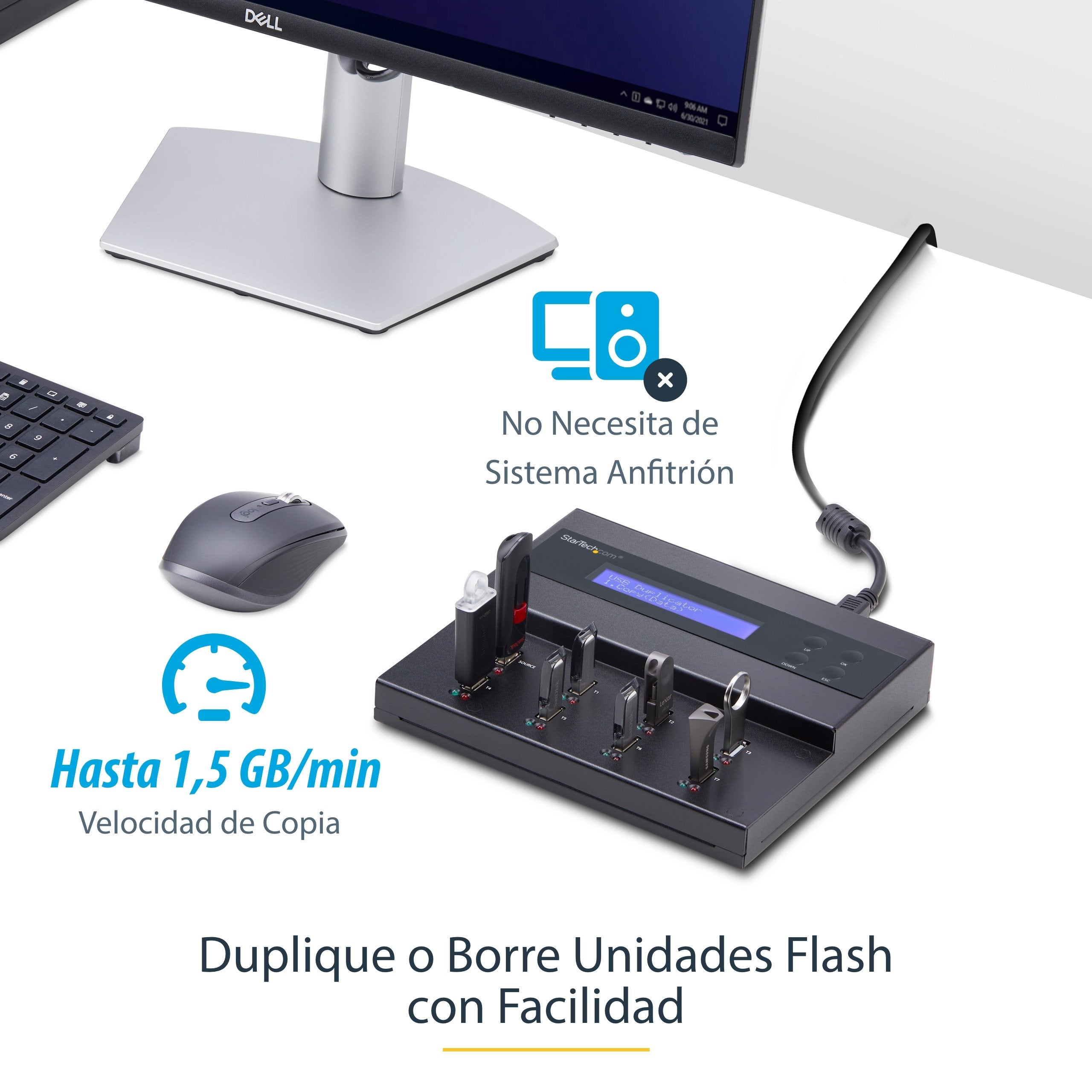 EAN 0065030870733 - StarTech.com USBDUPE17 duplicador de datos y soporte Duplicador de pendrives Negro 7 copias imagen 3