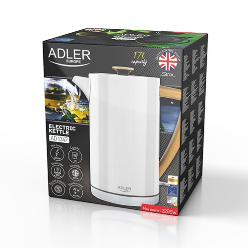 EAN 5903887808668 - Adler AD 1347W tetera eléctrica 1,5 L 2200 W Blanco, Madera imagen 7