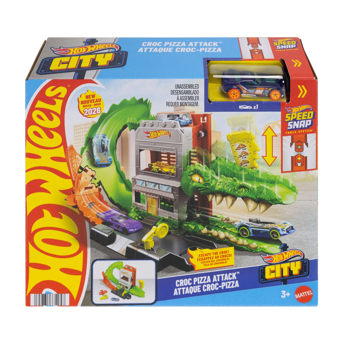 Pista Coches Ataque De Cocodrilo Hot Wheels City