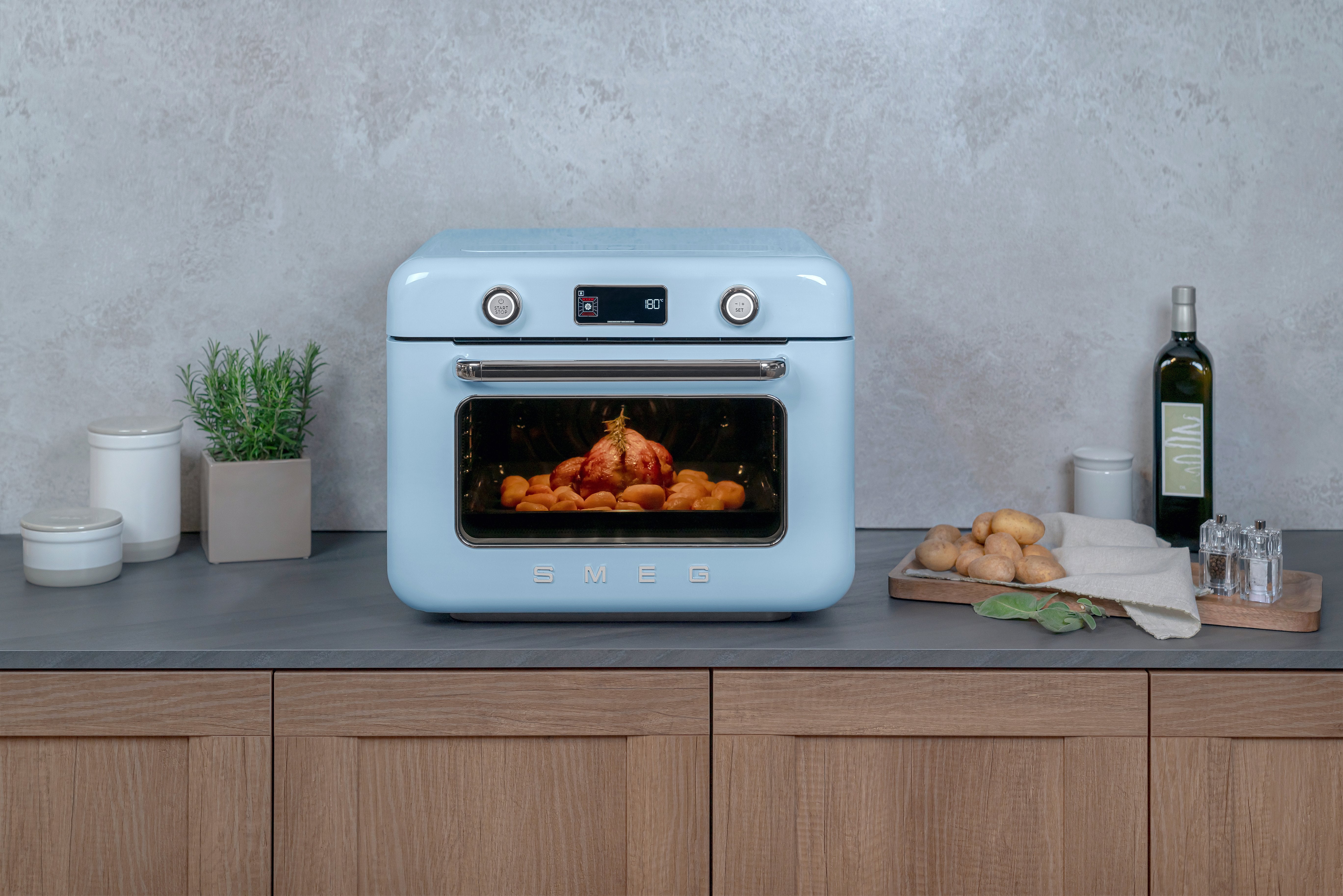EAN 8017709333874 - Smeg COF01PBEU horno de vapor Pequeño Azul Botones, Giratorio imagen 16