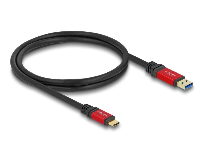 Delock 80617 Cable Usb 10 Gbps Usb Tipo-A Macho A Usb Type-C Macho 1 M Rojo Metal