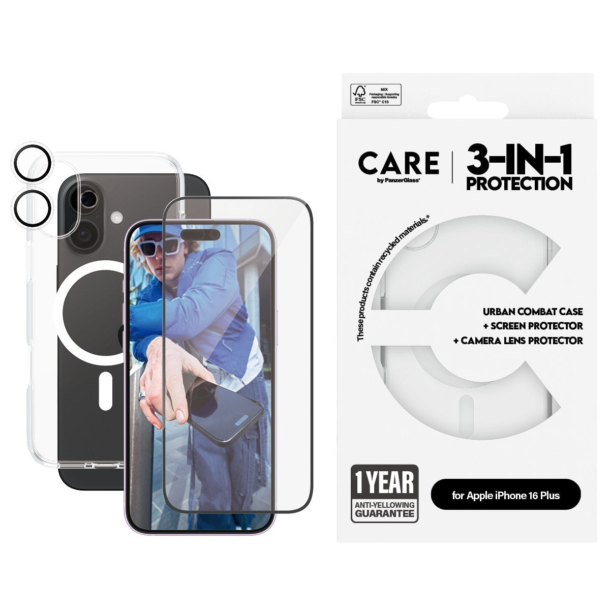 EAN 5715685004810 - PanzerGlass ® | CARE™ by ® 3-in-1 Bundle iPhone 16 Plus Protector de pantalla Apple 1 pieza(s) imagen 2
