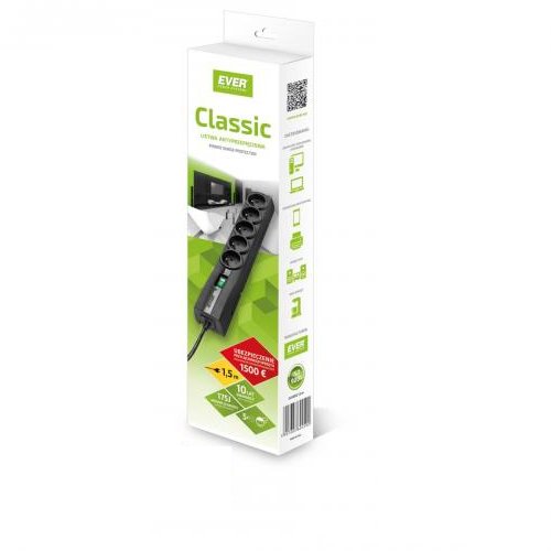 EAN 5907683604592 - Ever CLASSIC Negro 5 salidas AC 250 V 1,5 m imagen 3
