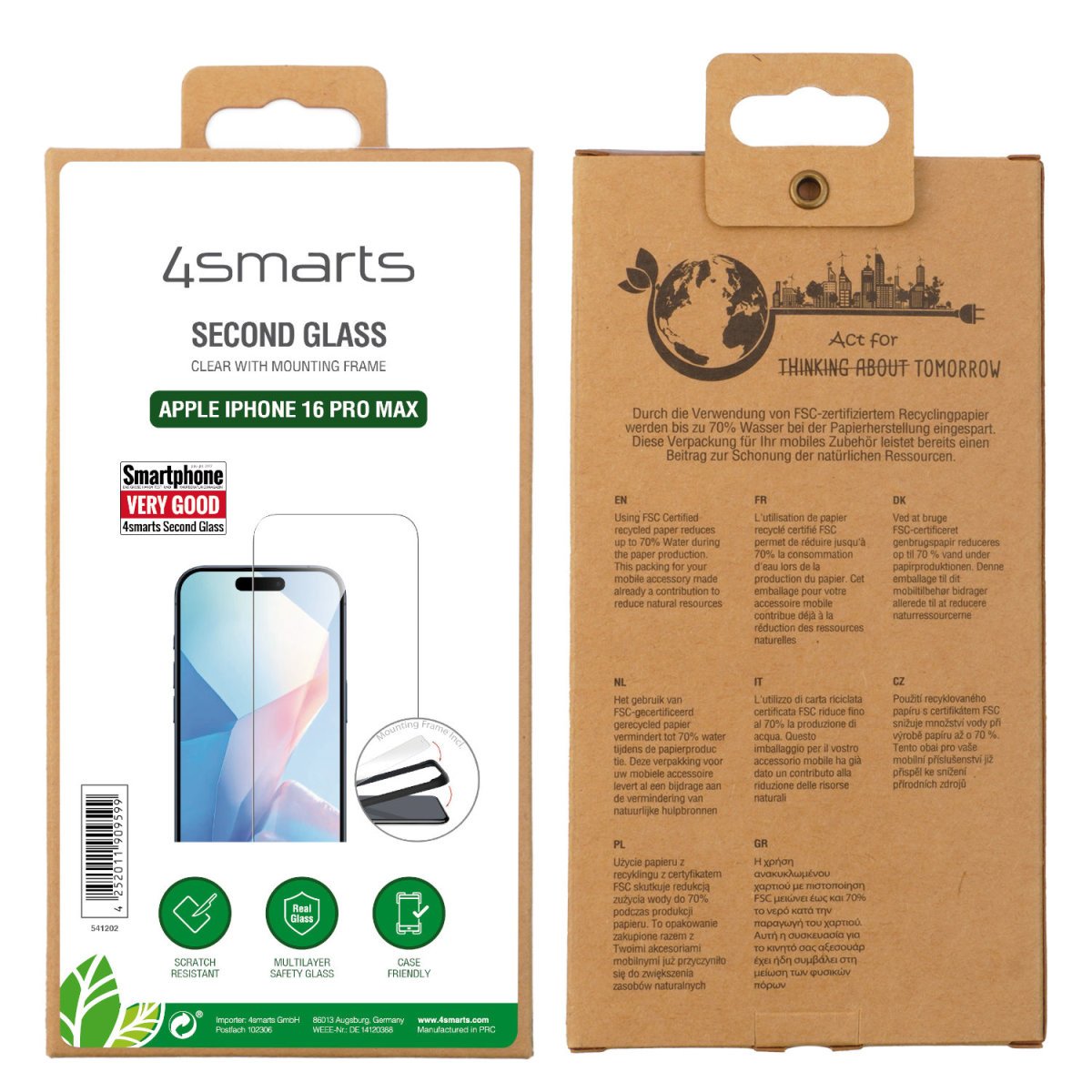 Protector 4smarts Second Glass Con Montagerahmen Para Iphone 16 Pro Max
