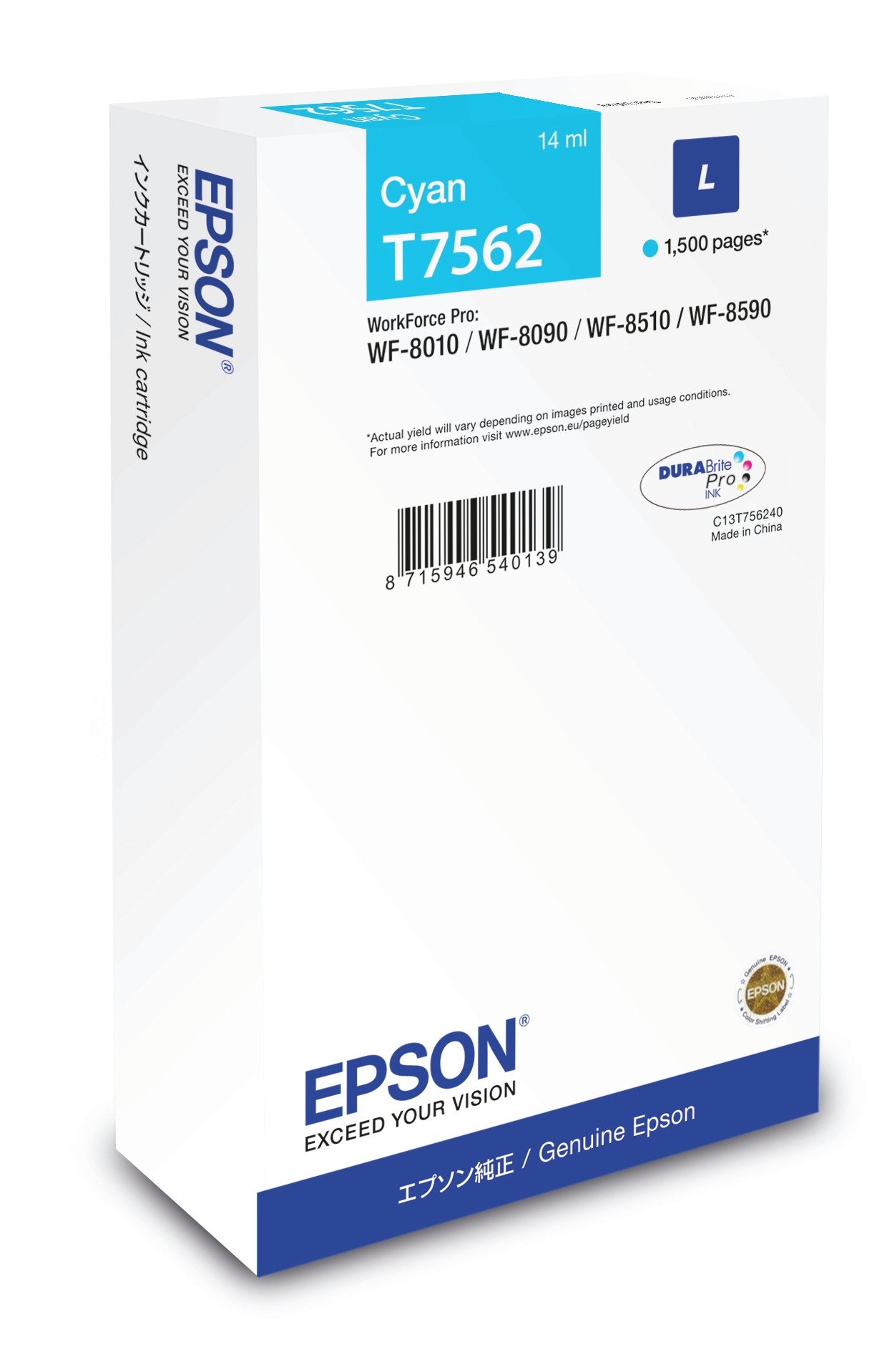 EAN 8715946540139 - Epson T7562 cartucho de tinta 1 pieza(s) Original imagen 1