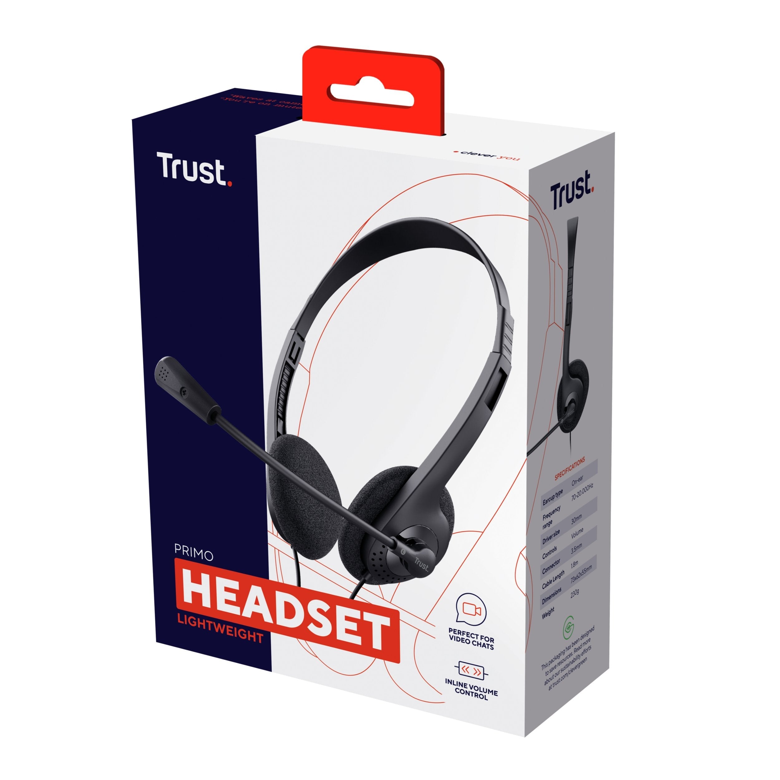 Auriculares Trust Primo Chat Con Micrófono Jack 3.5 Negros