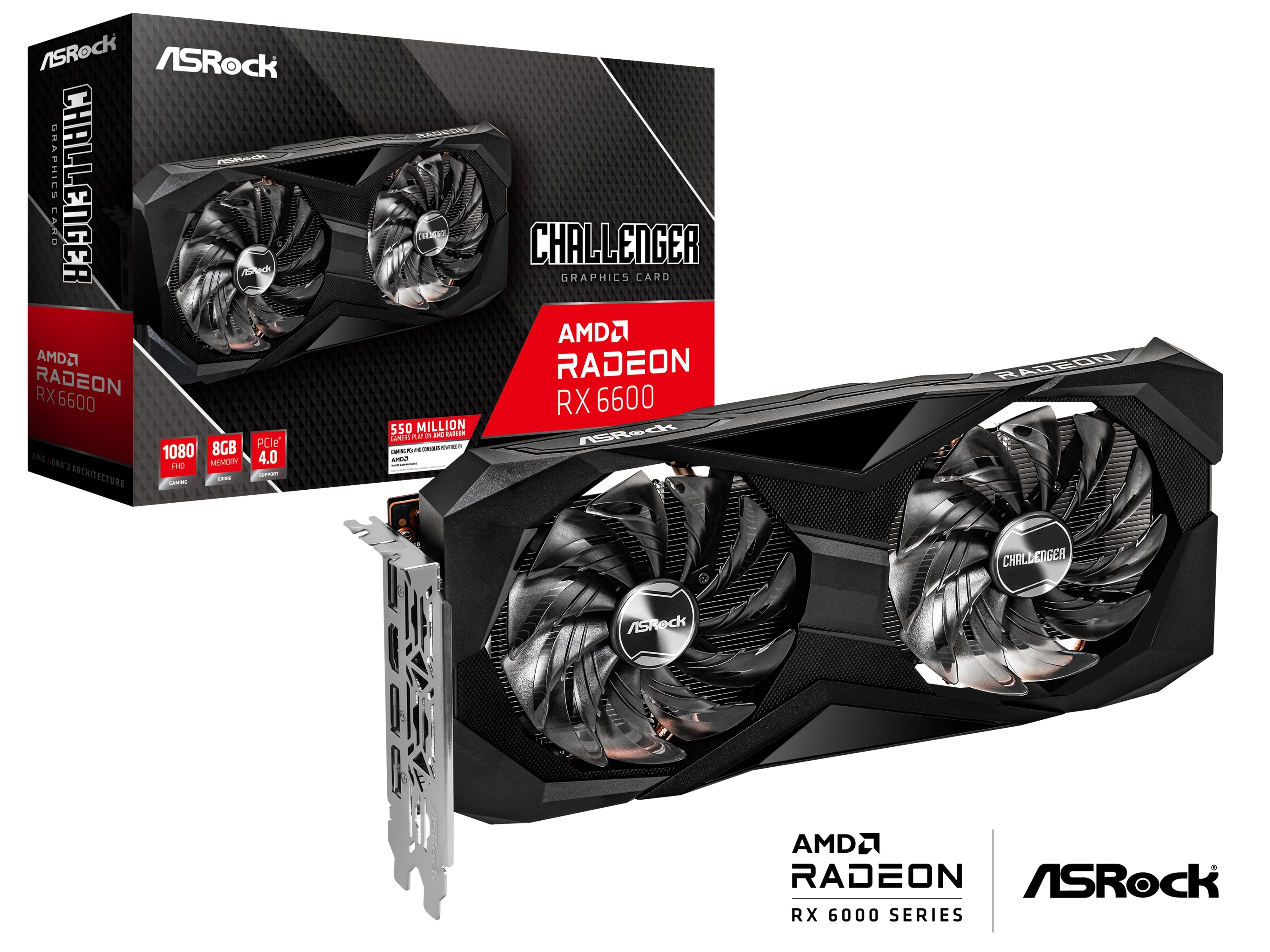 Tarjeta Grafica Asrock Rx6600 Cld 8gb Gddr6,Hdmi,Dp*3, 2s