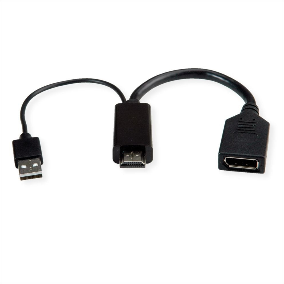 EAN 7630049619470 - ROLINE 12.03.3147 adaptador de cable de vídeo 0,15 m HDMI + USB DisplayPort Negro imagen 3
