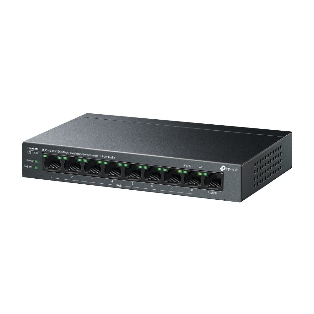 Switch No Gestionable Tp-Link Ls109p Litewave 8p 10/100 Poe+ Sobremesa Carcasa Metal No Rack