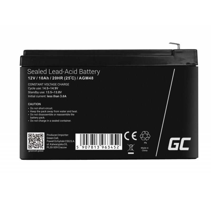 EAN 5907813963452 - Green Cell AGM48 batería para sistema ups Sealed Lead Acid (VRLA) 12 V 10 Ah imagen 4