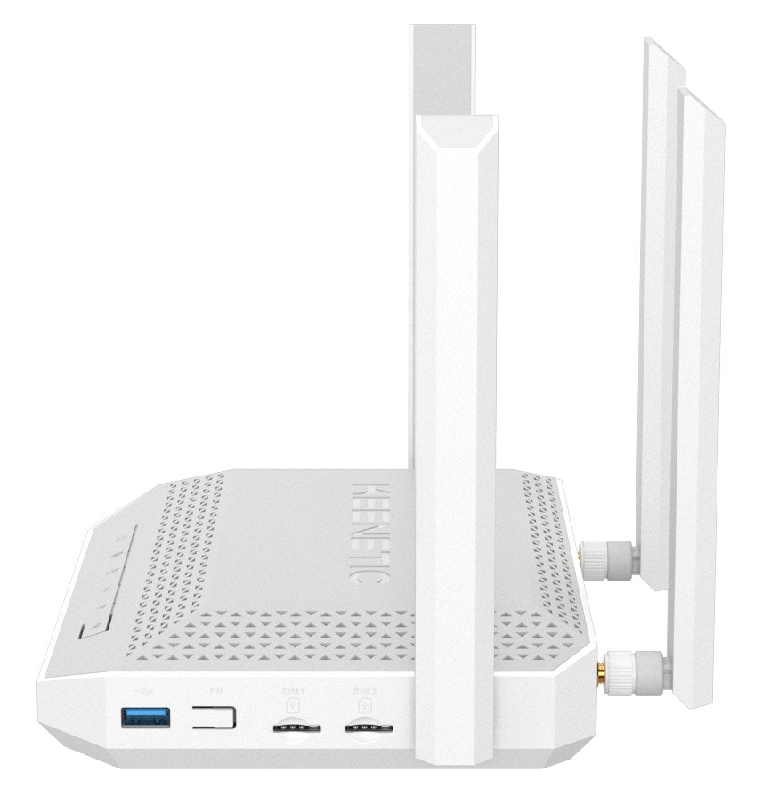 Router Keenetic Hero 4g+ (Kn-2312) Inalámbrico Gigabit Ethernet Doble Banda (2,4 Ghz / 5 Ghz) Gris, Blanco