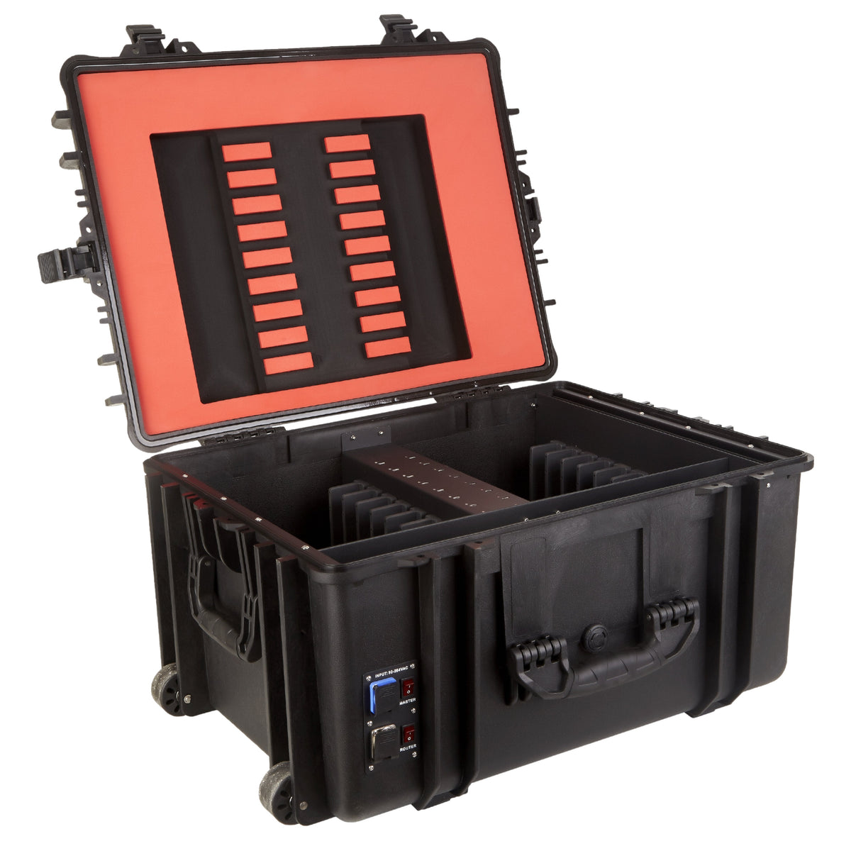 Deqster Kt16c-Pd (Función De Carga Rápida) Para 16 Ipads, Solo Laden, Negro Naranja, 16 In 1, 1,8m, Usb-C Pd, 10-744121