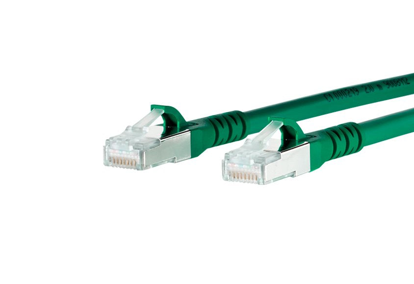Metz Connect Rj45 Network Connection Cable Cat 6a Sftp 1.50 M Verde With Locking Lug Protection Metz