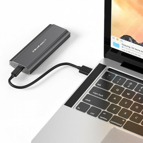 EAN 5901878522715 - Qoltec 52271 caja para disco duro externo Caja externa para unidad de estado sólido (SSD) Gris M.2 imagen 2