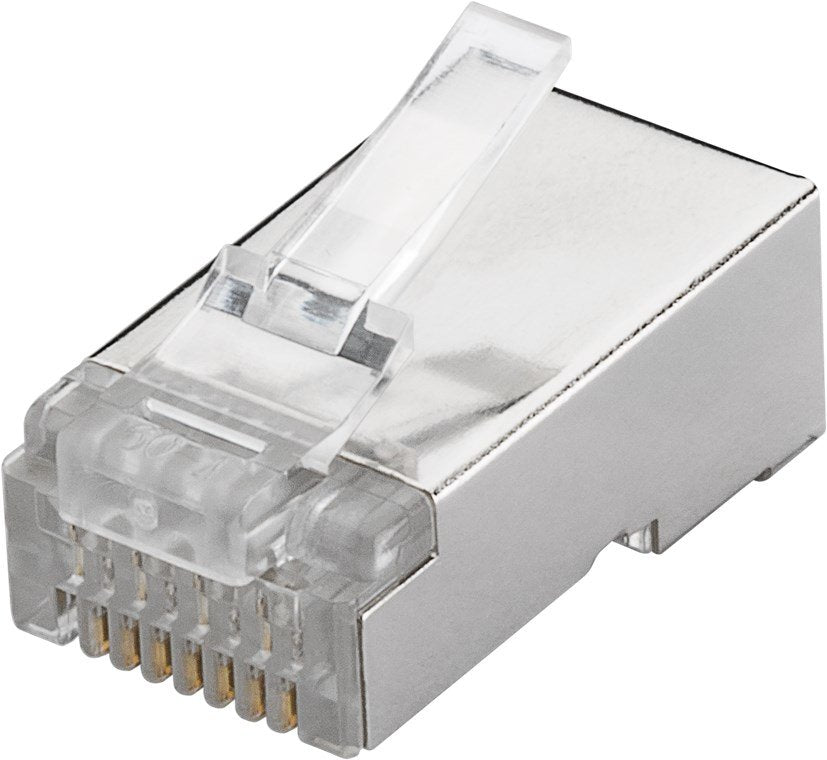 Conector Modular Cat 6 Rj45 Macho Stp Apantallado Sin Guia (Precio 1 Conector, Minima Compra 10 Conectores)