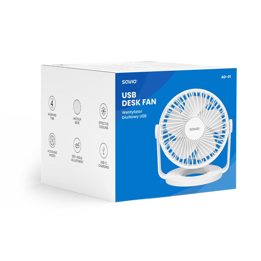 EAN 5901986049104 - Savio AD-01 WHITE ventilador Blanco imagen 4