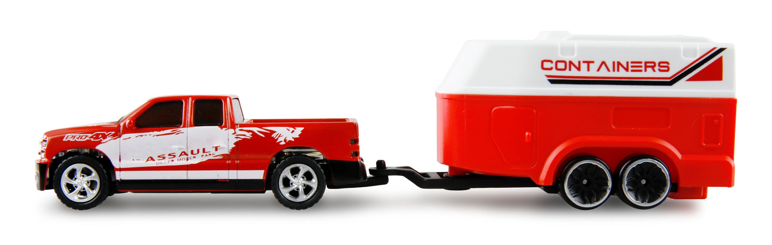 Amewi Rc Pickup Die Cam Con Pferdeanhänger 1:64 Rtr Rot