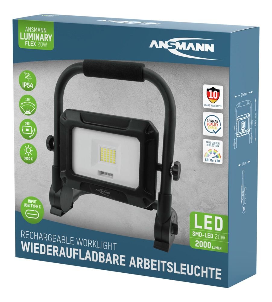 Ansmann Fl20w-R 20w/2000lm Wiederaufladbarer Led Strahler