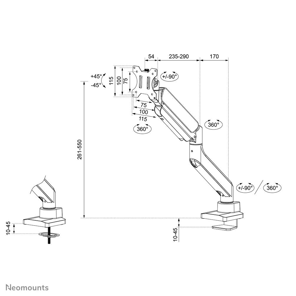 EAN 8717371441661 - Neomounts DS70PLUS-450WH1 soporte para monitor 124,5 cm (49") Escritorio Blanco imagen 18