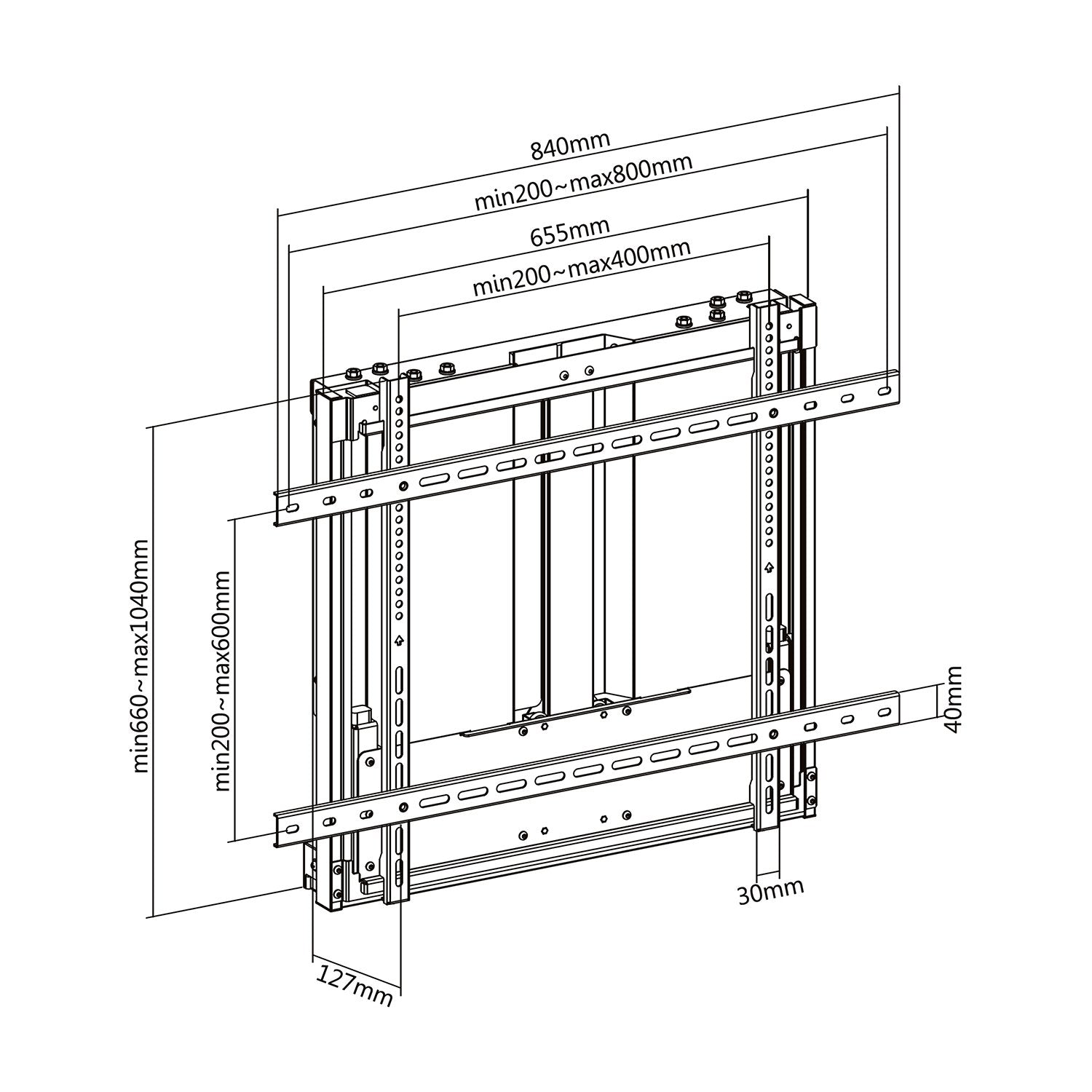 Aisens Soporte De Pared Contrapeso Pro Para Tv 60-90kg De 70-100, Negro