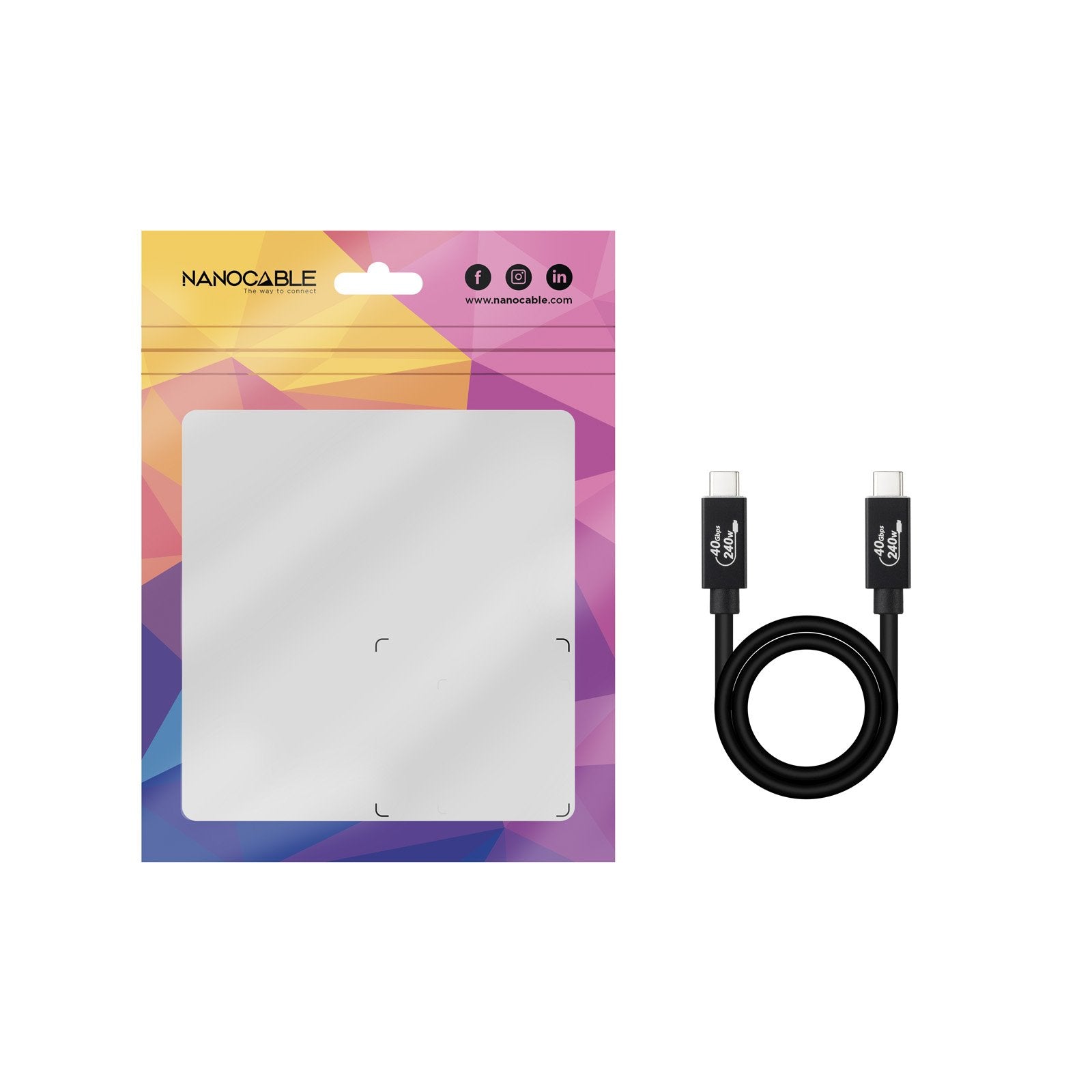 Cable Usb 4 Gen3x2 40gbps 5a/240w, Usb-C M/M 1.8 M