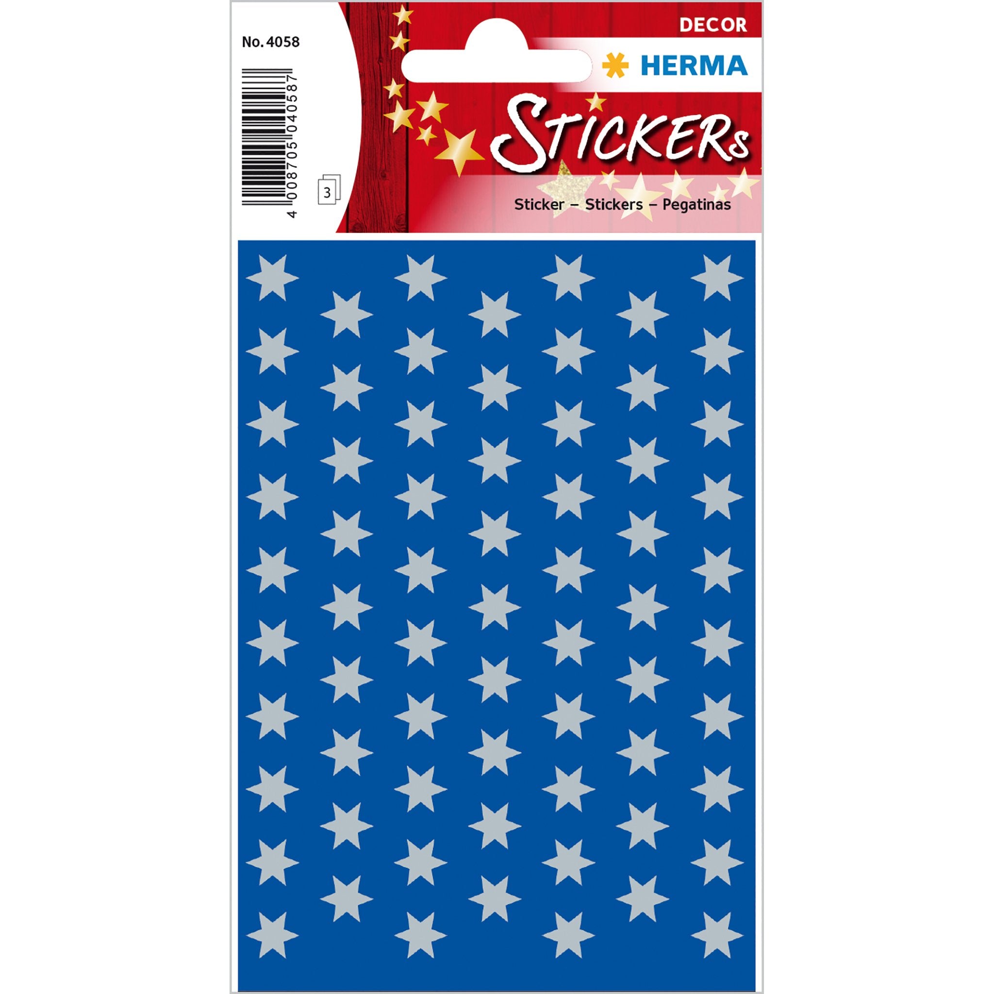 EAN 4008705040587 - HERMA 4058 etiqueta decorativa engomada Papel Plata Permanente 201 pieza(s) imagen 1