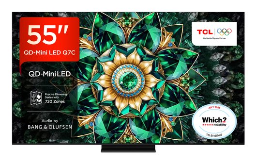 Tcl 55q7c Mini-Led (138.8 Cm (55 Zoll), Negro, Ultrahd/4k, Google Tv, Triple Tuner, 144hz Panel) 55q7c