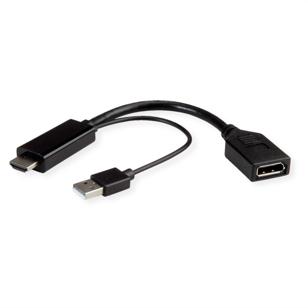 EAN 7630049619470 - ROLINE 12.03.3147 adaptador de cable de vídeo 0,15 m HDMI + USB DisplayPort Negro imagen 1