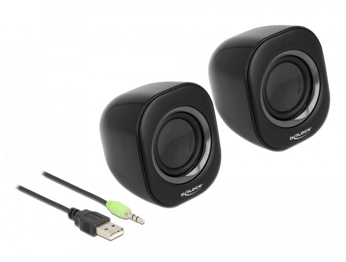 Altavoz Delock 27002 Negro, Gris Alámbrico 2 W