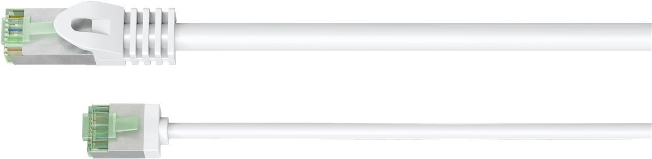 Goobay Cable De Conexión Ultraflexible Cat.8.1 Delgado, U/Ftp Blanco, 1 Metro, Conector Extracorto 74360