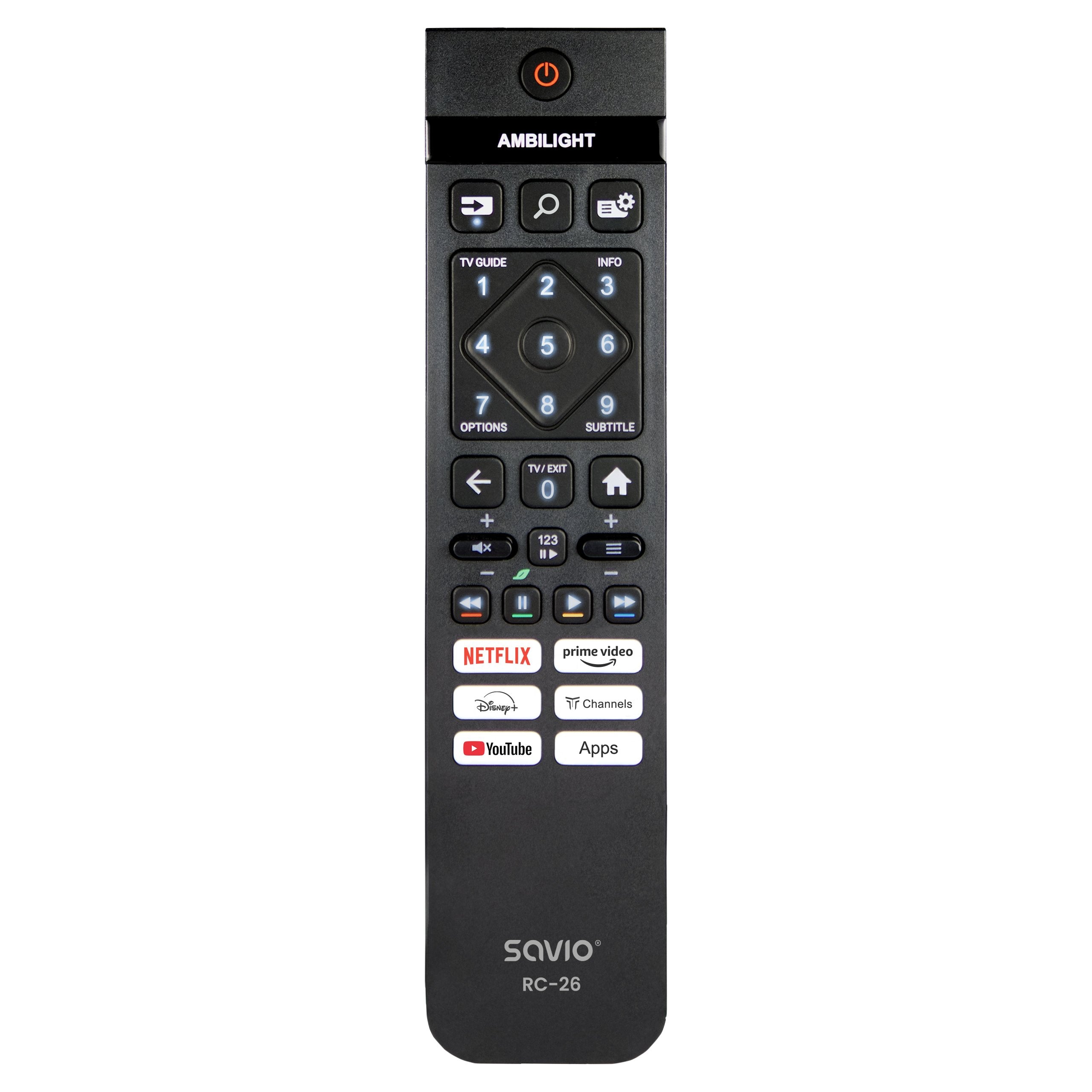 EAN 5905106070092 - Savio RC-26 mando a distancia IR inalámbrico TV Botones imagen 1