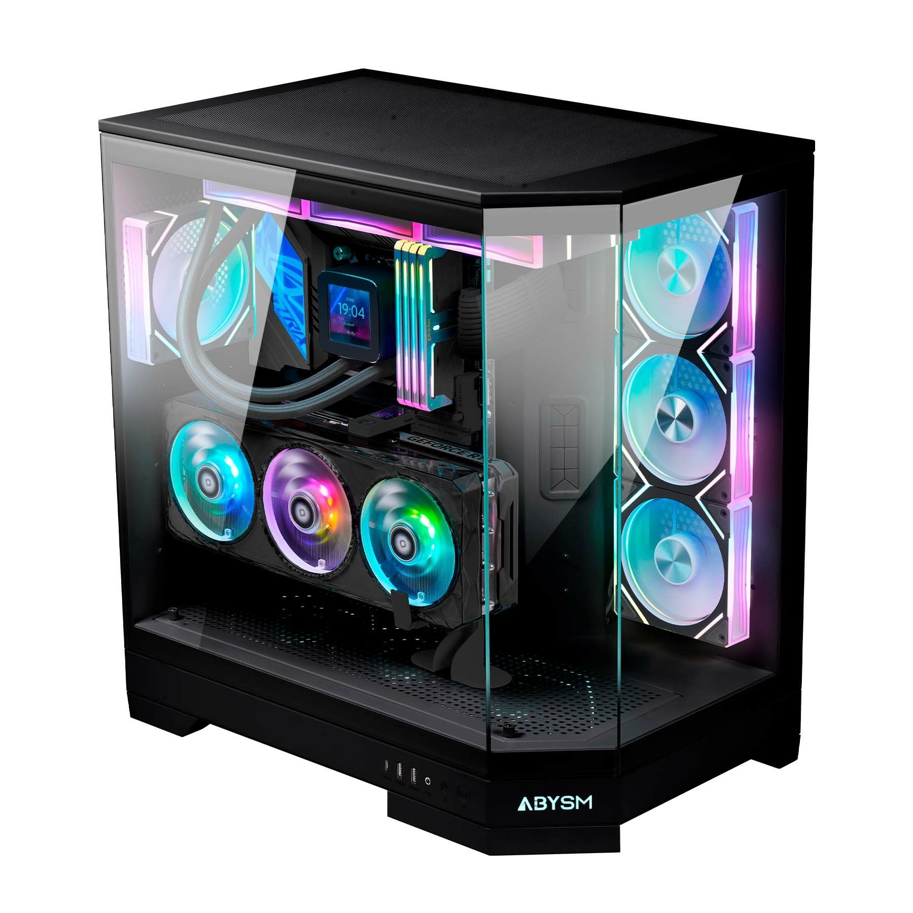 Caja Pc Abysm Danube Sava H600 Black Torre E-Atx, Atx, Itx, Micro Atx - Lateral Y Frontal Cristal Templado - 3.5" Y 2.5" -