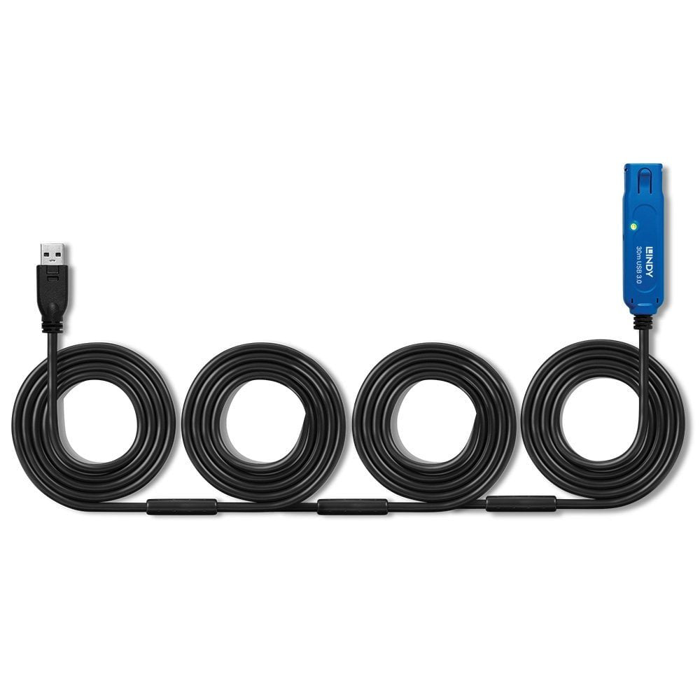 Lindy 43362 Cable Activo Usb 30m Usb 3.2 Gen 1 (3.1 Gen 1) Usb A Negro, Azul