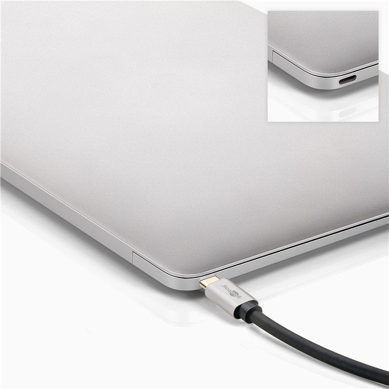 EAN 4040849601750 - Goobay 60175 adaptador de cable de vídeo 3 m USB Tipo C HDMI tipo A (Estándar) Plata, Negro imagen 3
