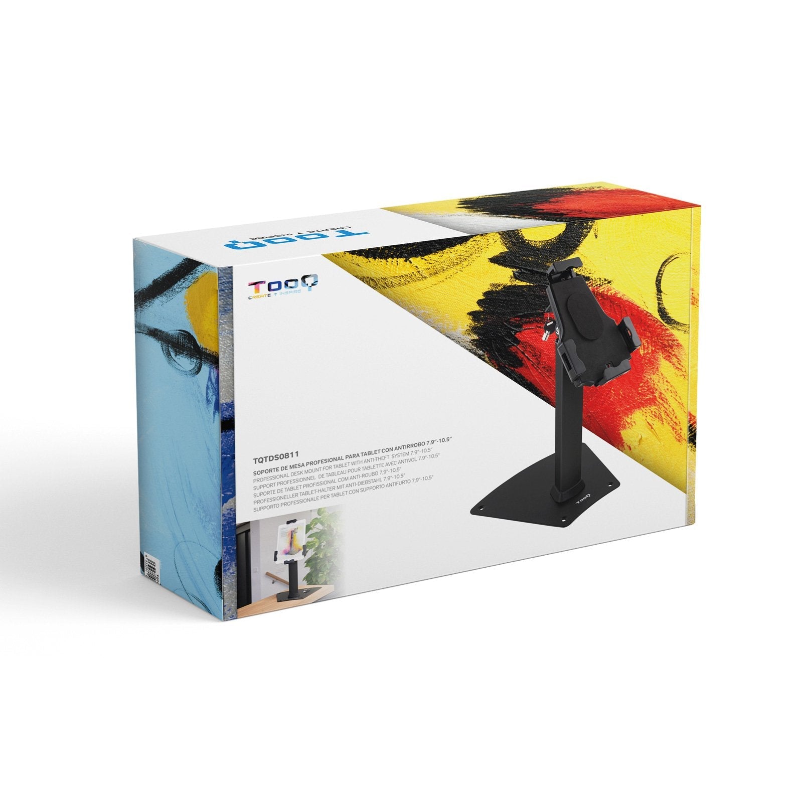 Tooq Soporte De Sobremesa Profesional Ajustable Para Tablet De Entre 7.9? A 10.5? - Incluye Candado Antirrobo -