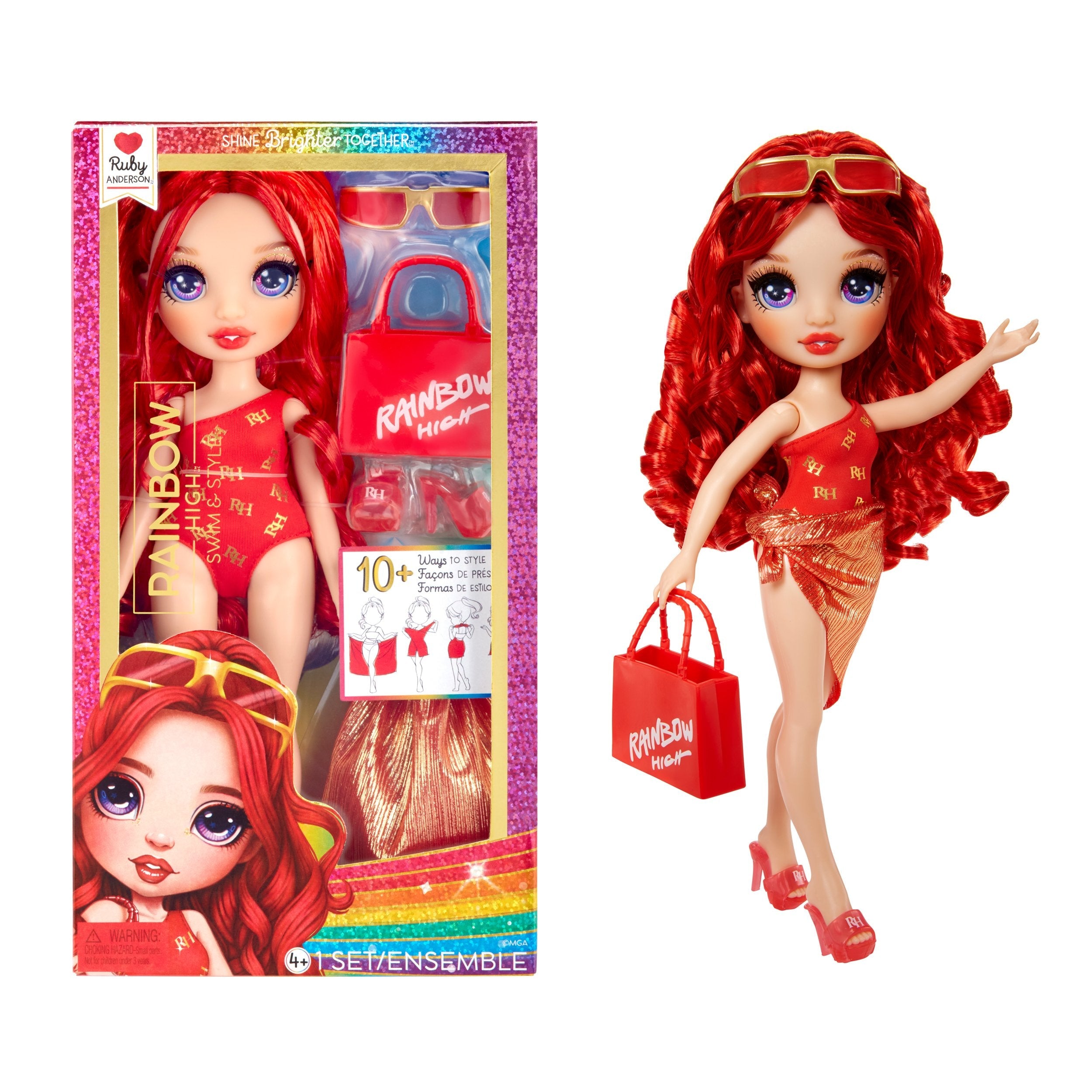 Muñeca Mga Entertainment Rainbow High Swim & Style - Ruby Rojo, 507277-Euc