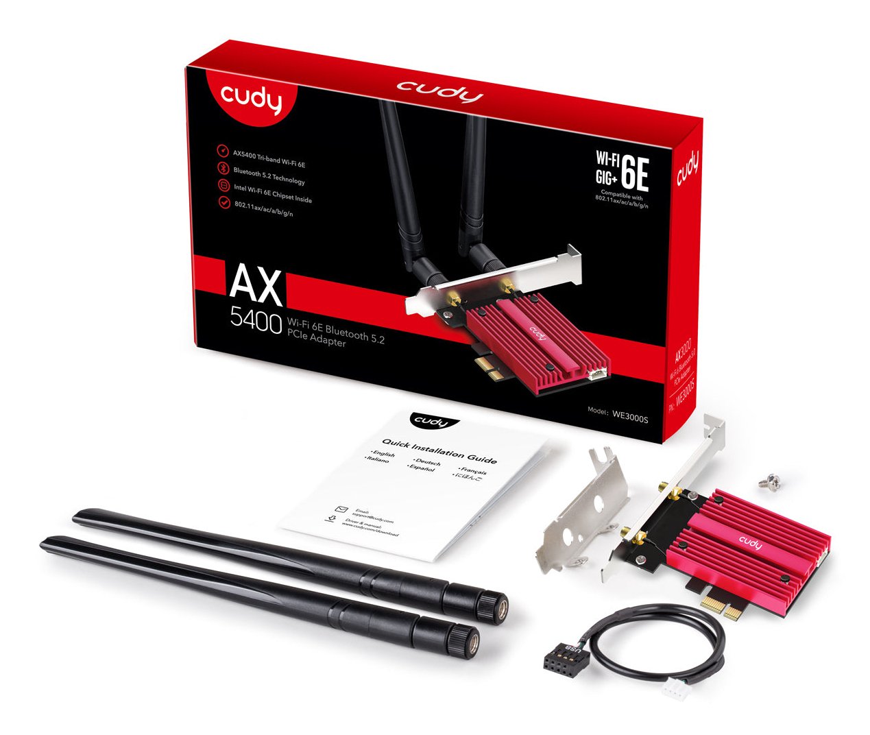 EAN 6971690791322 - Cudy WE3000S adaptador y tarjeta de red Interno WLAN / Bluetooth 2400 Mbit/s imagen 5