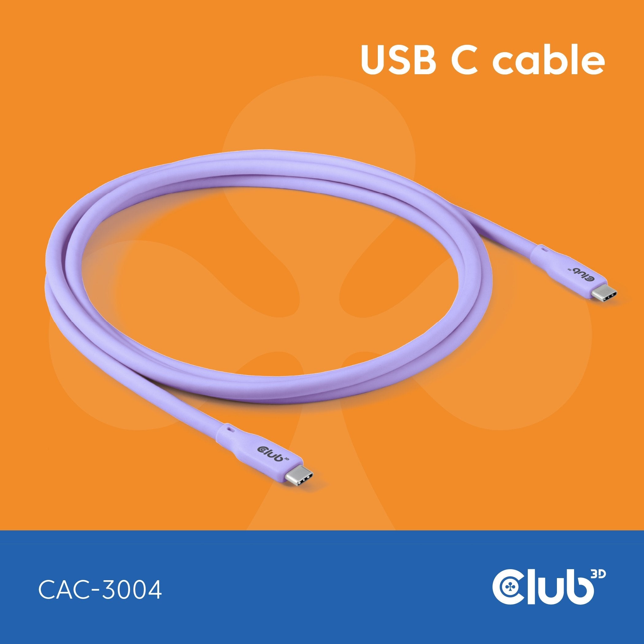 Club3d Lifemyle Usb-C Cable Pd 240w,20gbps 2m Lila M M Retail
