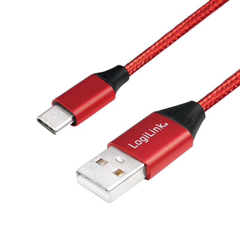 Logilink Cu0148 Cable Usb 1 M 2.0 Usb A Usb C Negro, Rojo