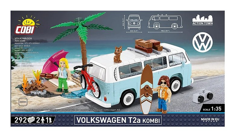 Cobi Volkswagen T2at2a Station Wagon, Escala De Juguetes De Construcción 1:35 Cobi-24617