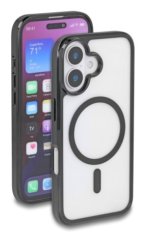 Schutzhülle Für Iphone 16 Kompatibel Mit Magsafe Transparent-Schwarz