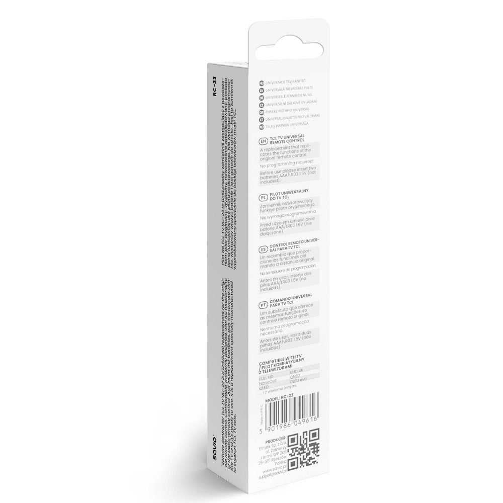 Savio Rc-23 Mando A Distancia Universal / De Repuesto Para Tv Tcl