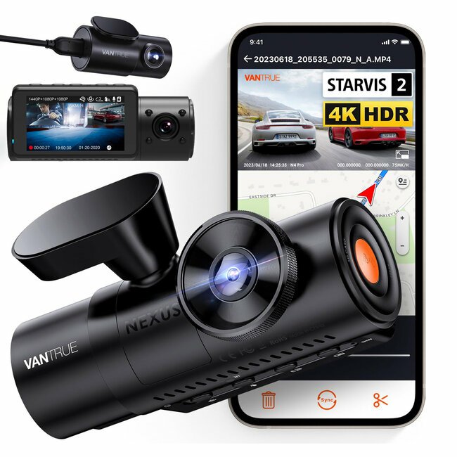 EAN 5904209821327 - Vantrue N4 PRO cámara de salpicadero 4K Ultra HD Wifi USB imagen 4