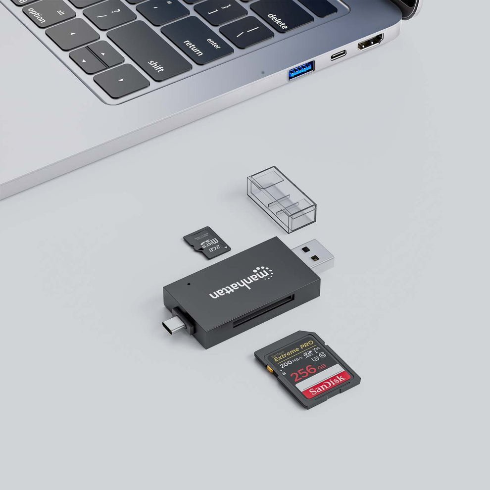 Manhattan Usb 3.0 Typ-C -A Kartenlesegerät Microsd, Sd Mmc