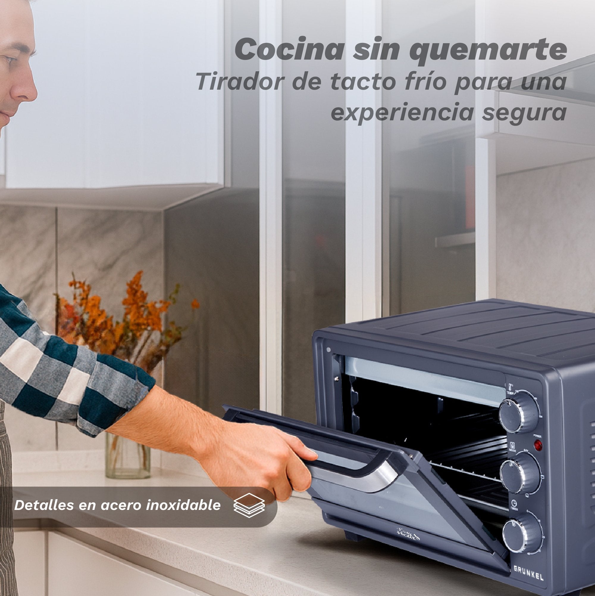 EAN 8426156019239 - Grunkel HR-23EASY horno 23 L 1600 W Negro, Acero inoxidable imagen 6