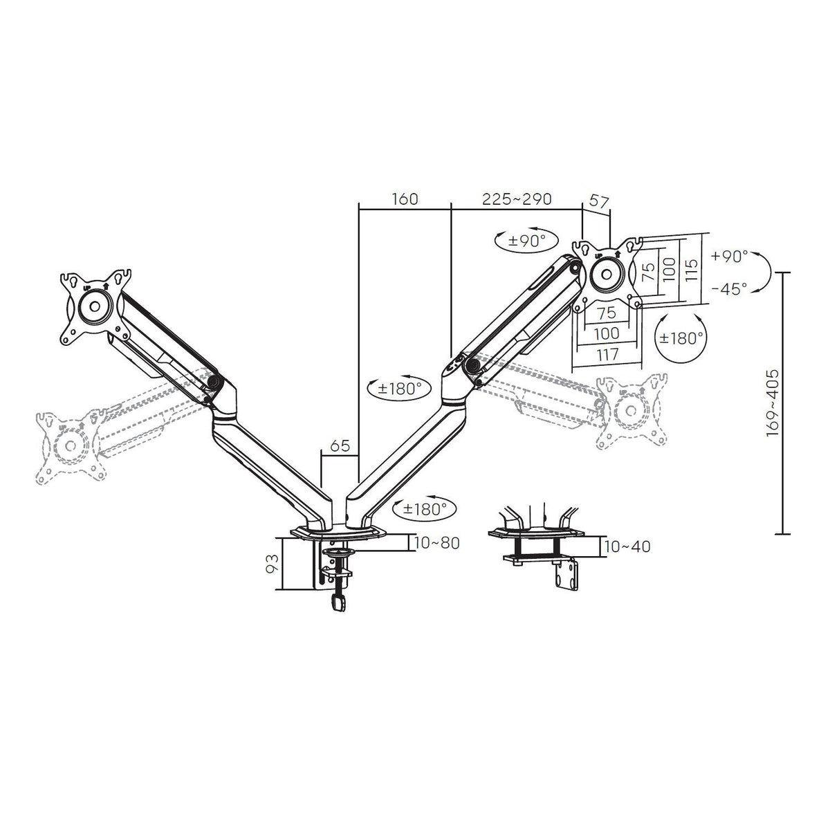Soporte Monitor Ewent Ew1491 Muelle Mecanico 17"-32"