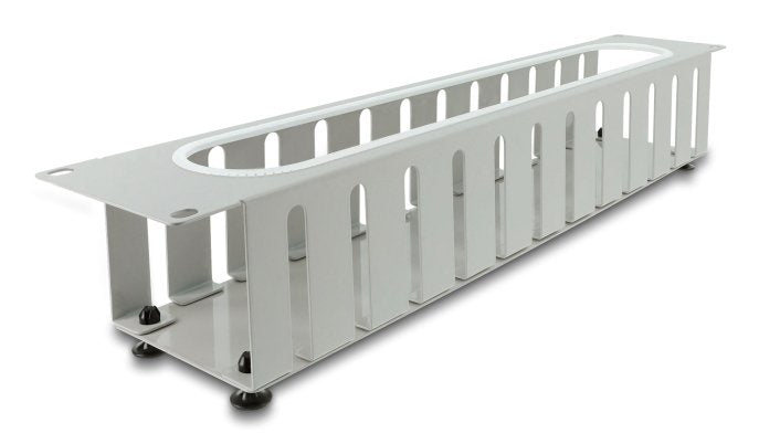 Delock 19? 2 He Cablemanagement Rangierpanel Mit Öffnung Und Kantenschutz Grau