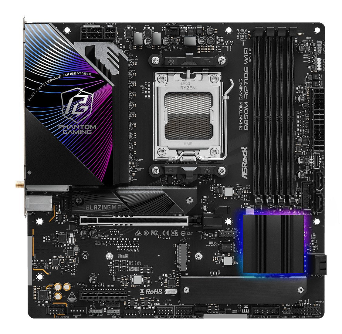 EAN 4711581490482 - Asrock Phantom Gaming B850M Riptide WiFi AMD B850 Zócalo AM5 micro ATX imagen 3