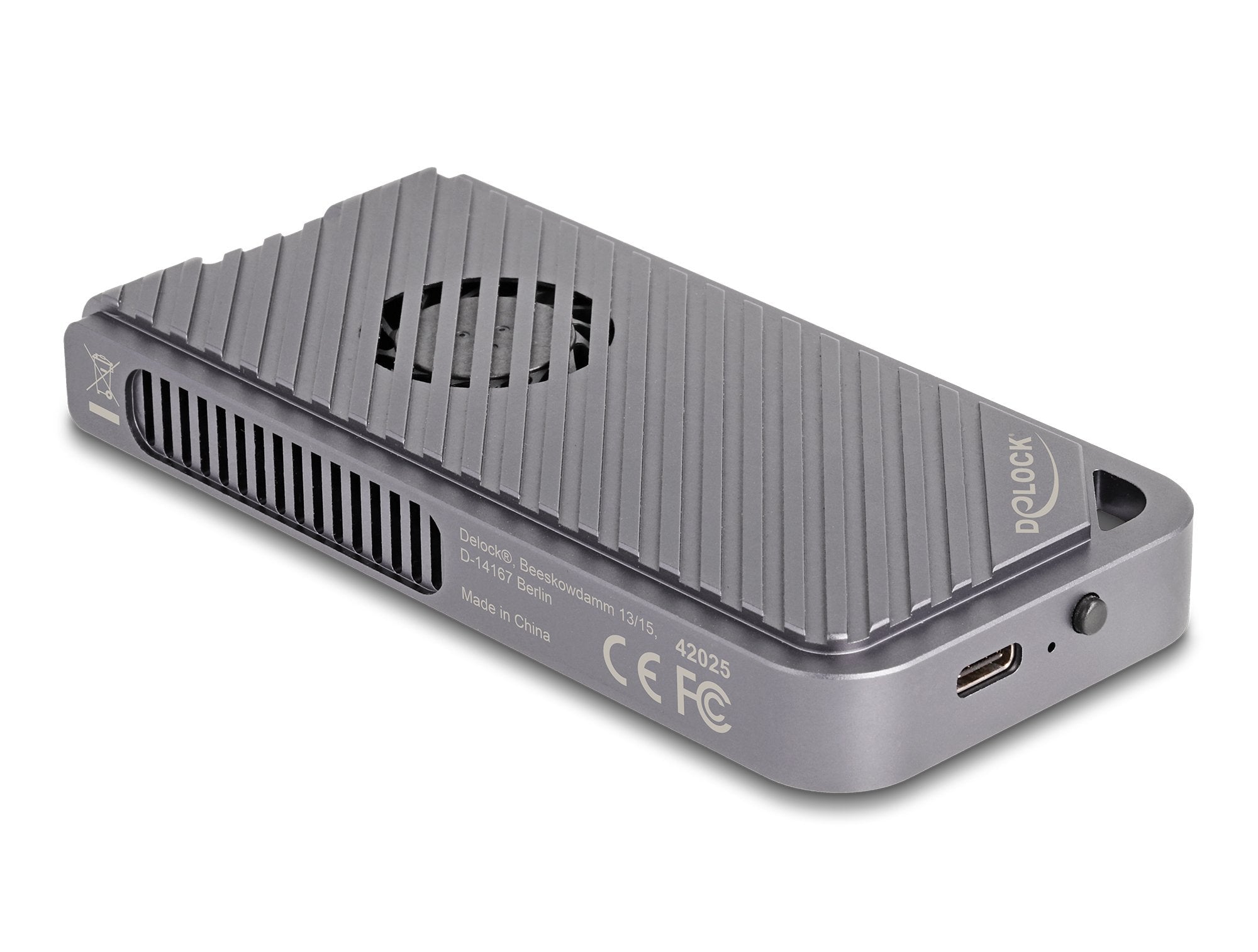 Usb 40 Gbps Gehäuse Für 1 X M.2 Nvme Ssd Im Gaming Style Mit Led Und Lüfter - Werkzeugfrei