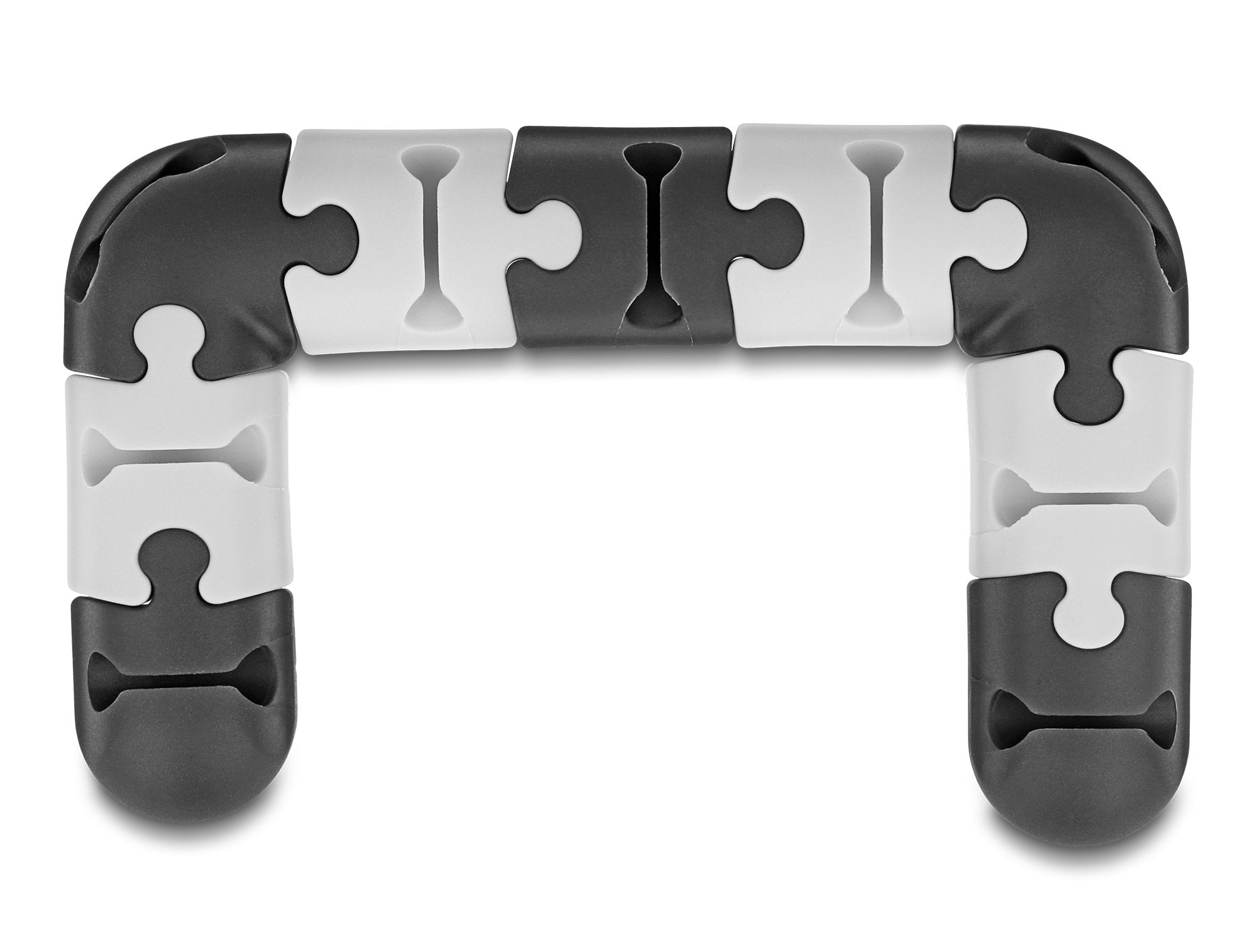 Delock 18448 Juego Modular Autoadhesivo Portacables 9 Piezas Negro / Gris